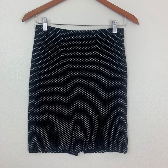Hotel Particulier Dresses & Skirts - Hotel Particulier Black Silver Studded Polka Dot Pencil Skirt Size 36 US 4/6